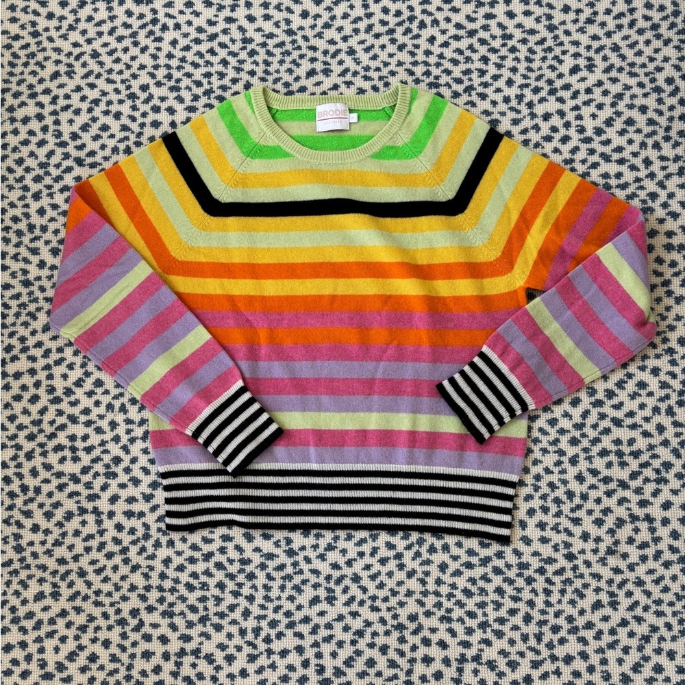 Brodie Cashmere Bright Stripes Women's Sweater